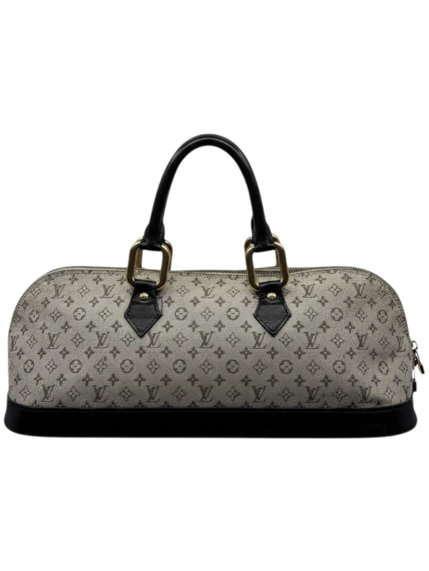 Posh Purse Co preowned Louis Vuitton Long Mini Lin handbag in beige monogram canvas with black leather trim
