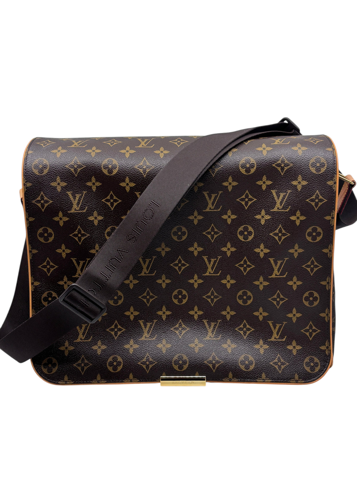 Posh Purse Co Louis Vuitton Monogram Abbesses messenger bag in brown coated canvas with adjustable shoulder strap