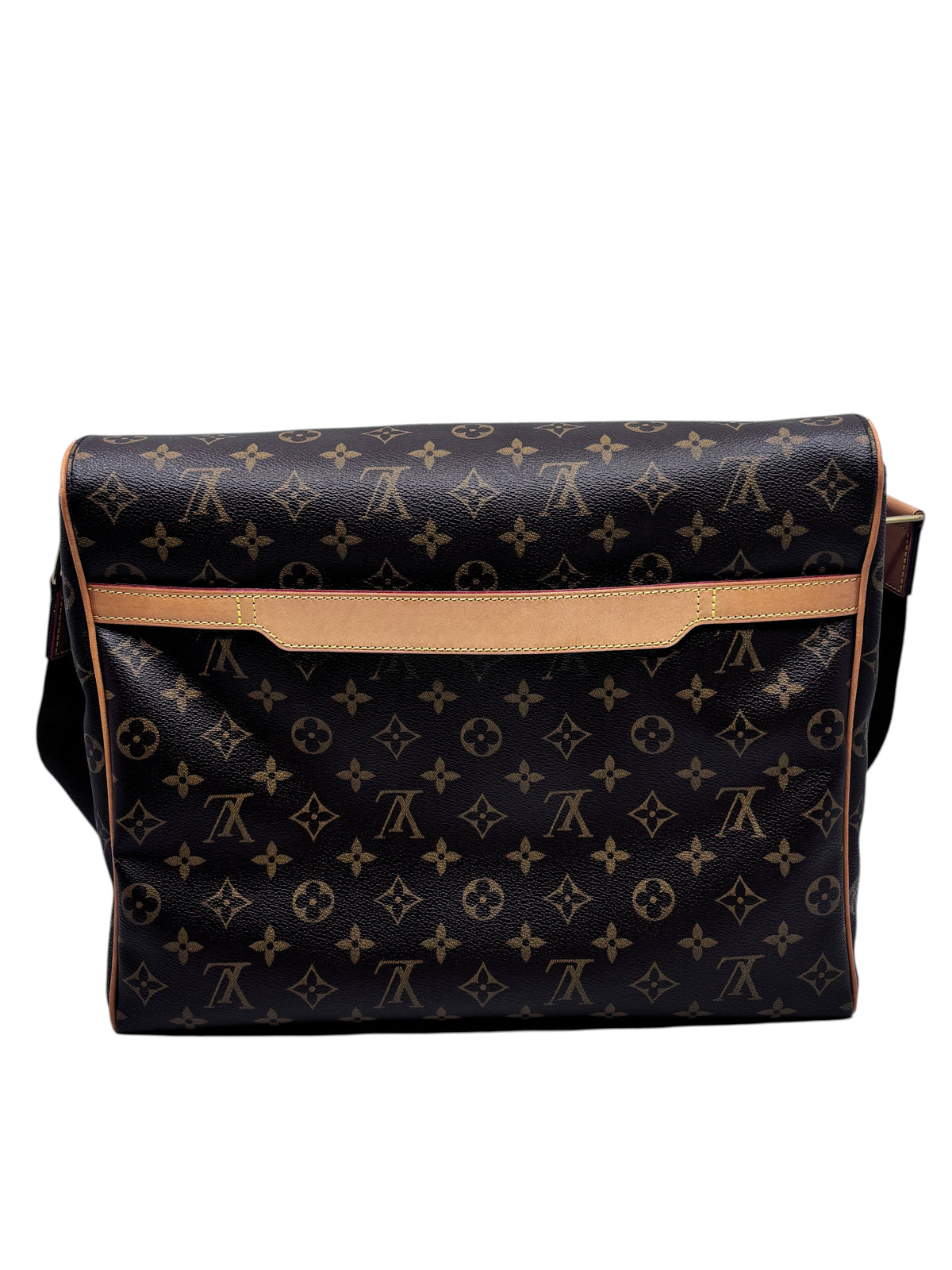 Posh Purse Co Louis Vuitton Monogram Abbesses messenger bag in brown coated canvas with natural leather trim.