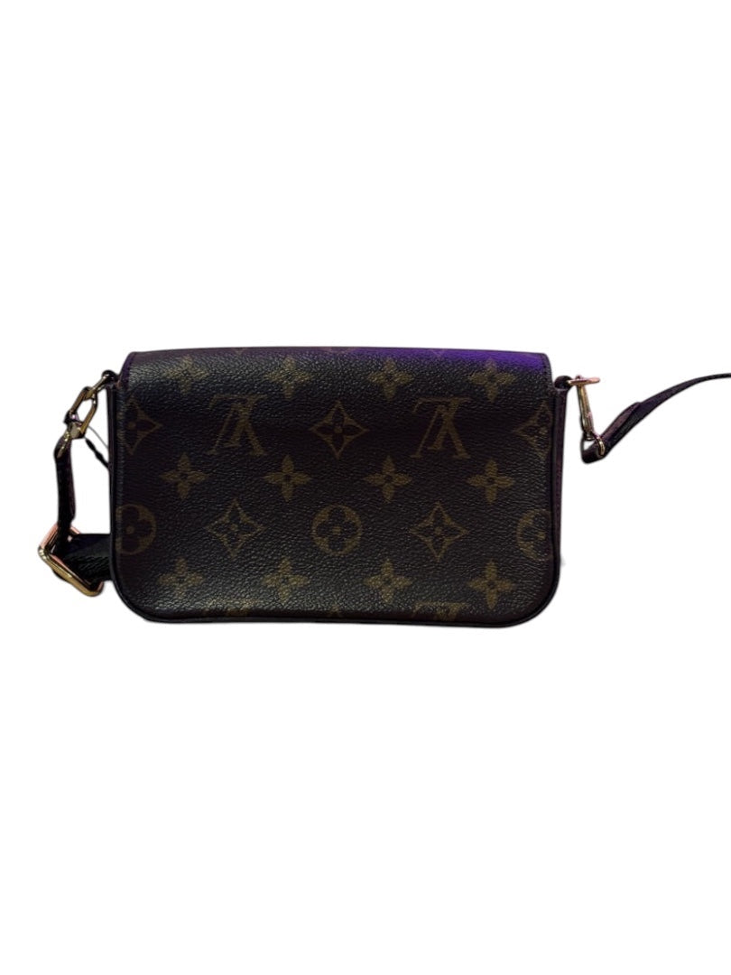 Posh Purse Co. Louis Vuitton monogram canvas strap and go with detachable coin pouch.