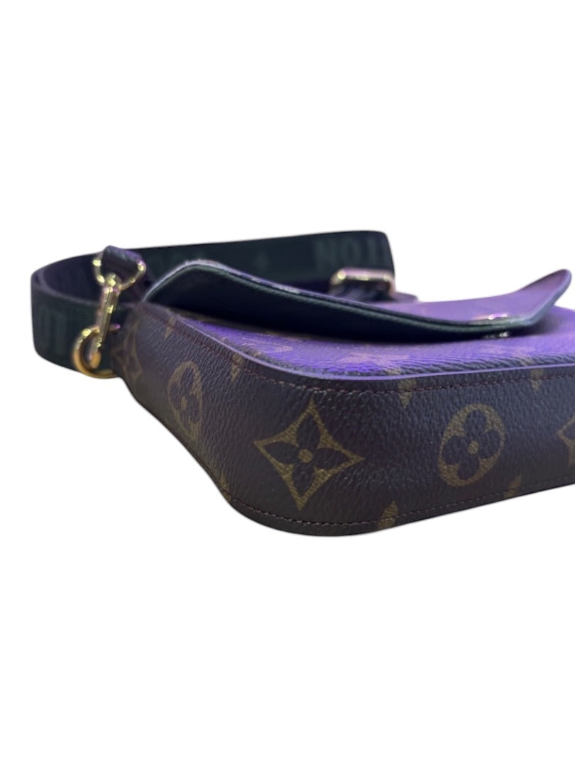 Posh Purse Co. Louis Vuitton monogram canvas strap and go with detachable coin pouch.