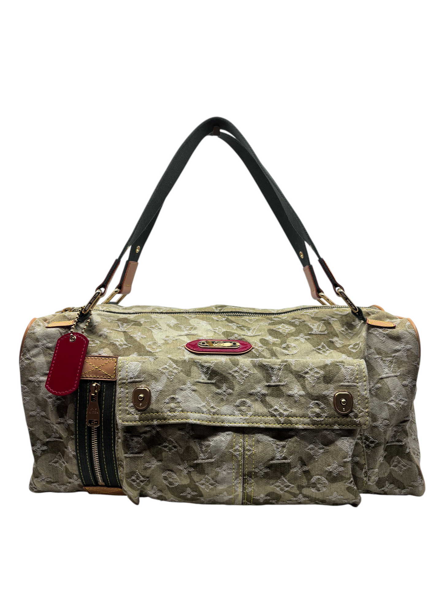 Posh Purse Co Louis Vuitton x Takashi Murakami Monogramouflage Lys bag in green camouflage canvas with leather accents