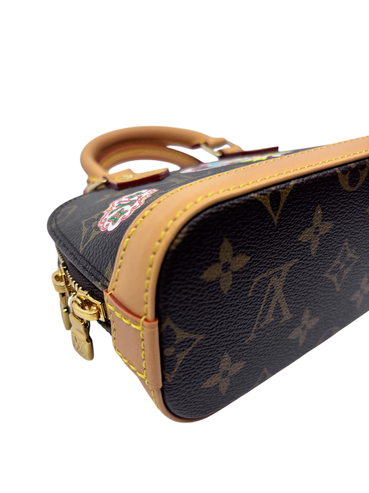 Posh Purse Co Louis Vuitton Nano Alma 2024 Christmas Edition mini handbag in iconic monogram canvas with gold hardware