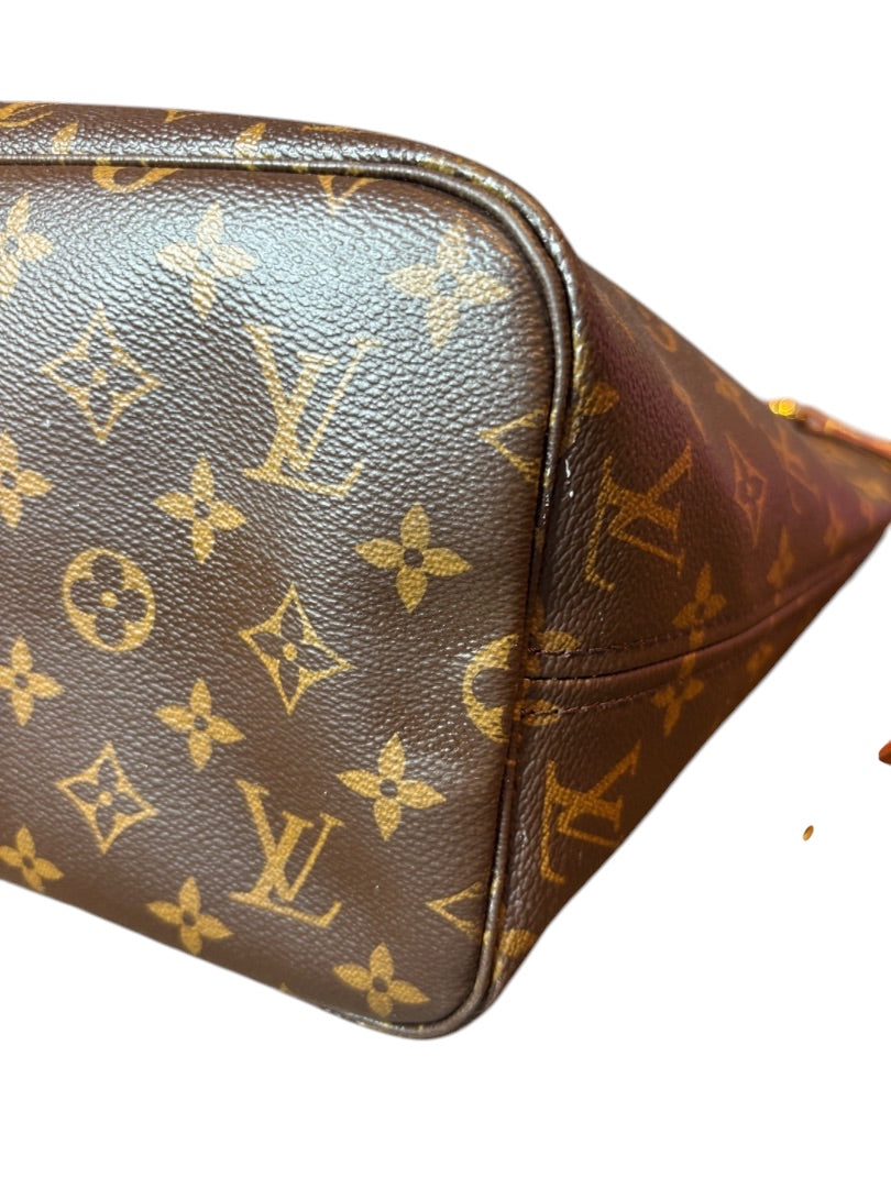 Posh Purse Co Louis Vuitton Neverfull MM Monogram tote with red interior, coated canvas and leather trim.