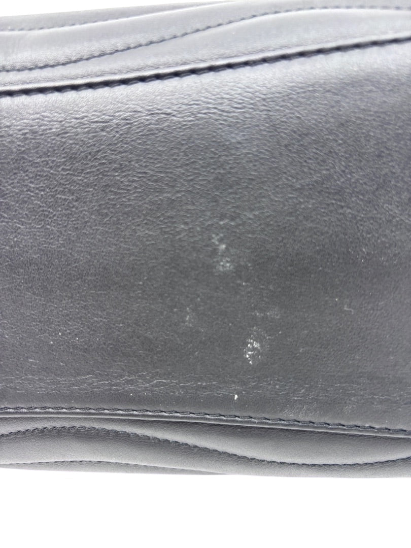 Posh Purse Co Louis Vuitton New Wave Chain Bag showing surface wear and white marks on the black quilted leather