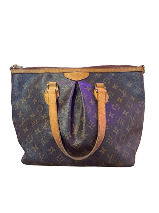 Posh Purse Co Louis Vuitton Palermo Monogram shoulder bag with Vachetta leather trim and gold-tone hardware.
