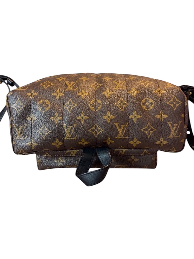 Posh Purse Co Louis Vuitton Palm Springs backpack in monogram coated canvas with leather trim and gold-tone hardware.