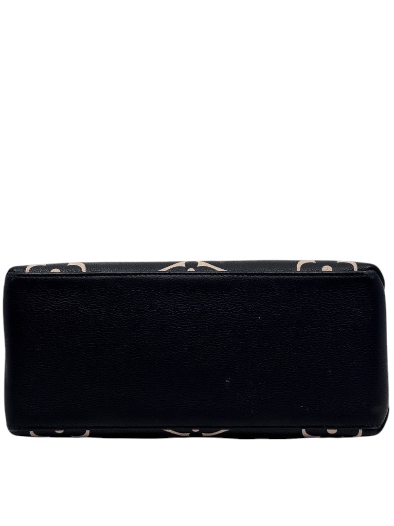 Posh Purse Co Louis Vuitton Petit Palais handbag base featuring a black leather exterior with giant monogram pattern