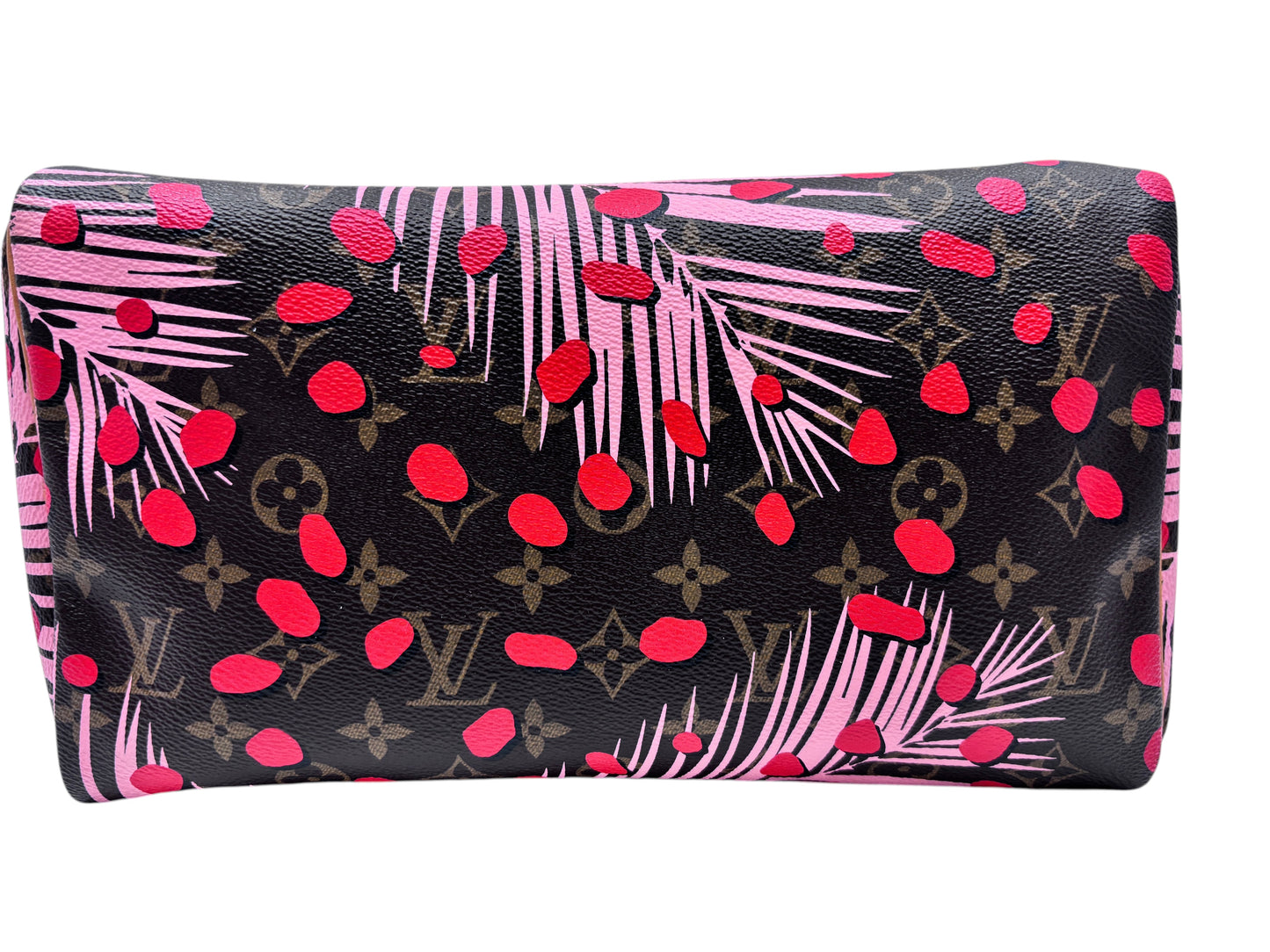 Posh Purse Co Louis Vuitton Speedy 30 Jungle Dots bag in monogram canvas with pink and poppy palm print