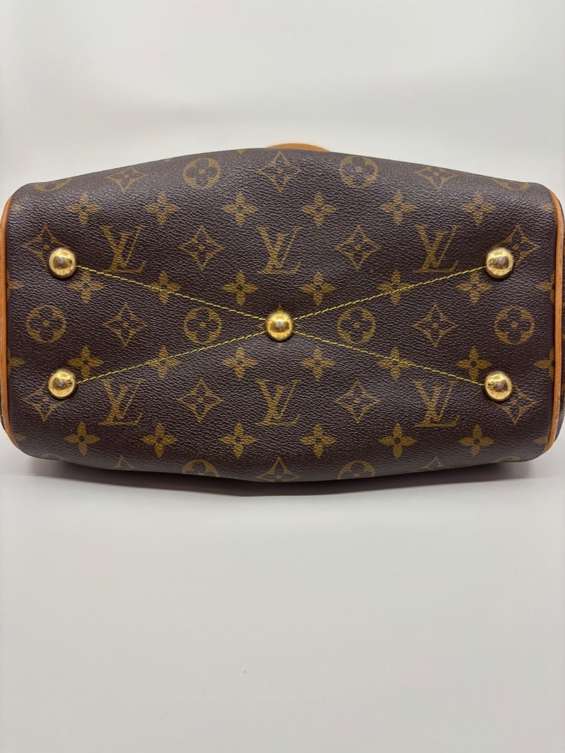 Posh Purse Co Louis Vuitton Monogram Tivoli handbag with gold hardware and vachetta leather trim.