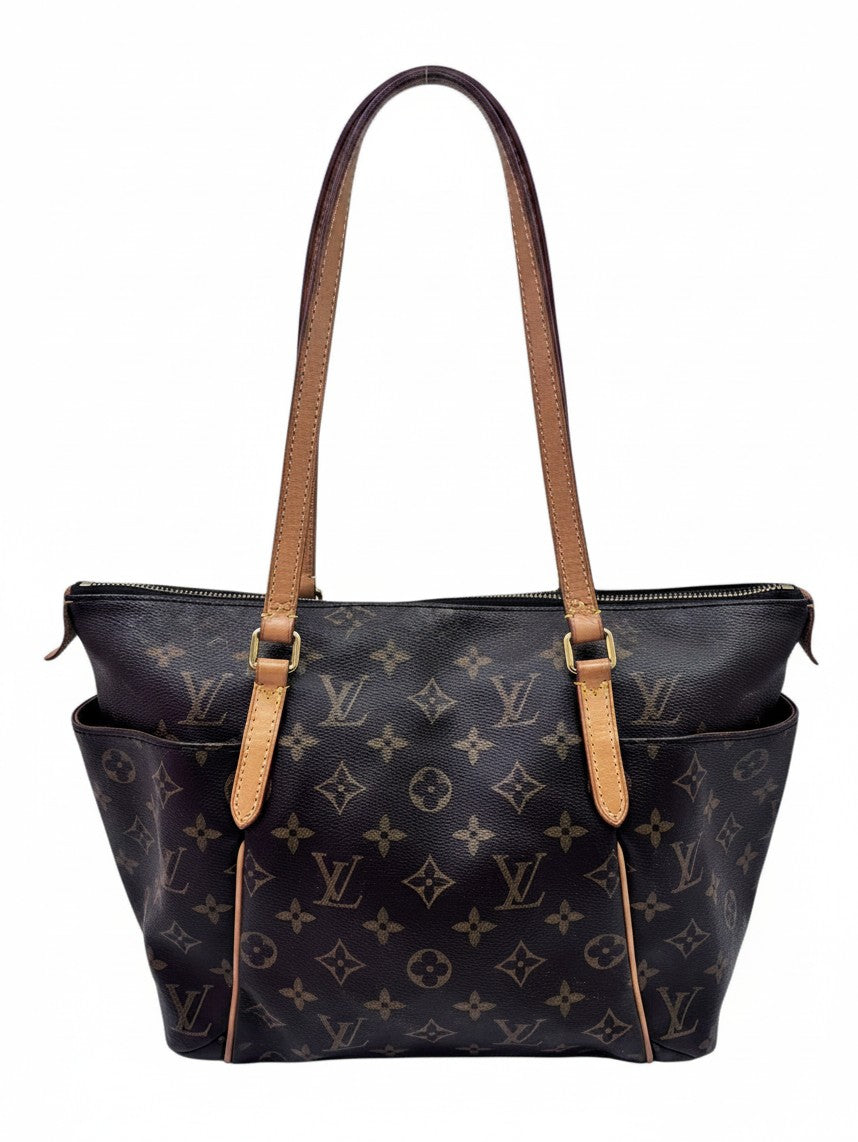 Posh Purse Co Louis Vuitton Totally PM tote in brown Monogram canvas with Vachetta leather trim and shoulder straps