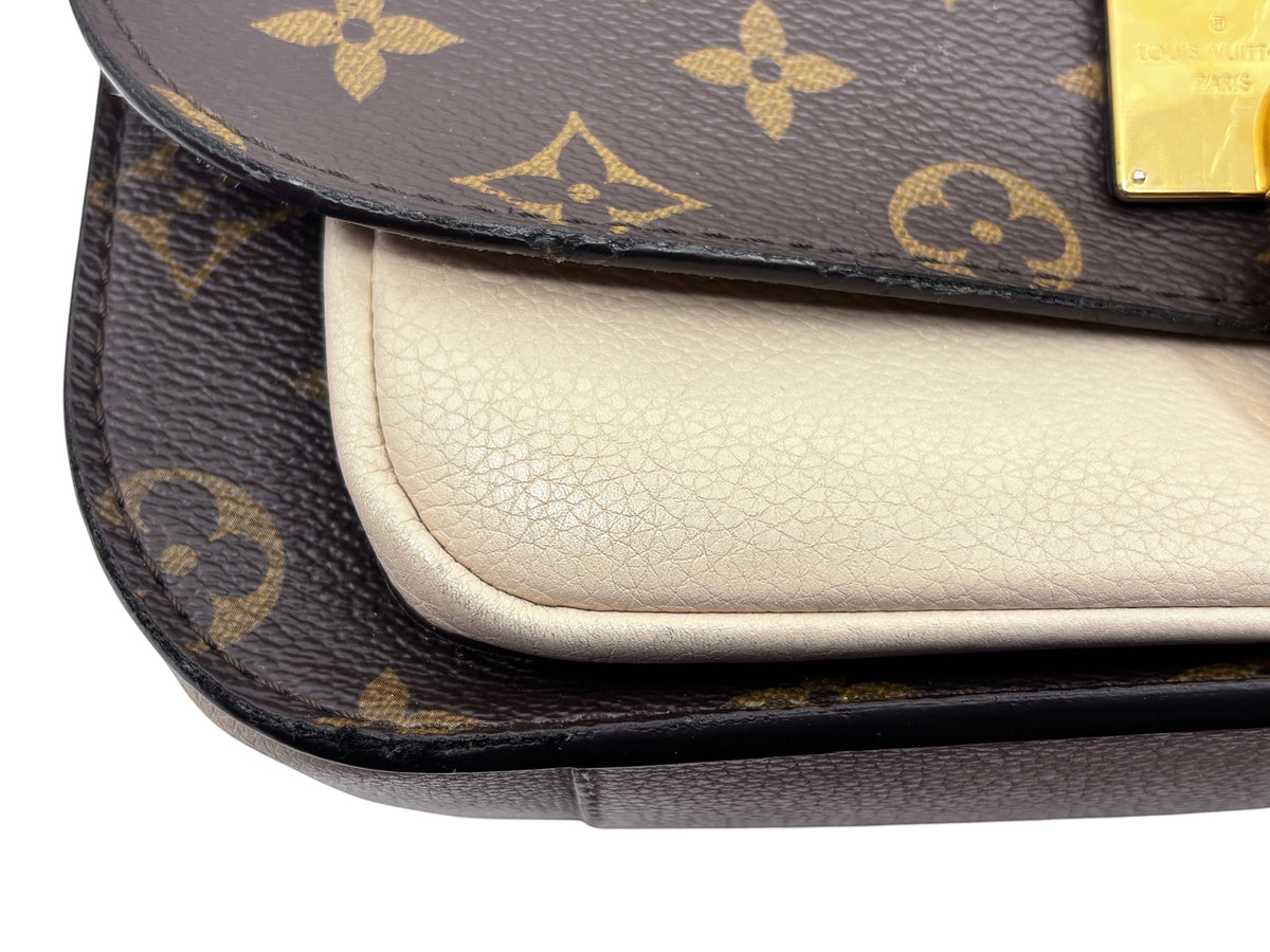 Posh Purse Co. Louis Vuitton Vaugirard bag featuring brown monogram canvas, cream grained leather, and gold hardware.