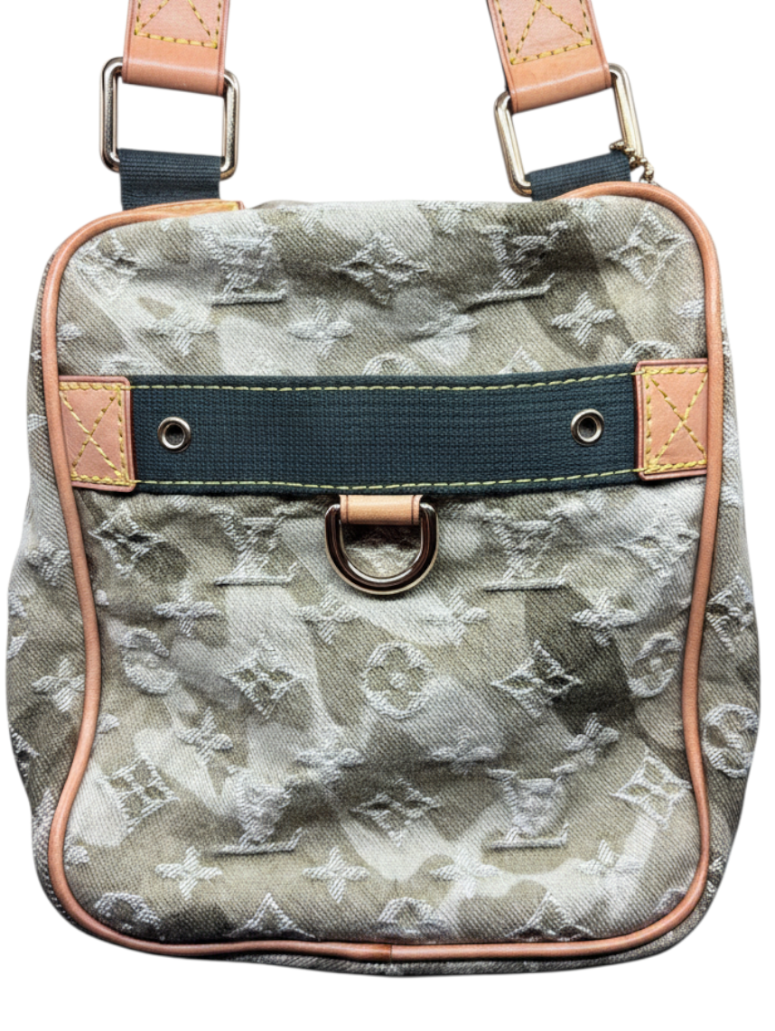 Posh Purse Co Louis Vuitton x Takashi Murakami Monogramouflage Lys bag in green camouflage canvas with leather trim
