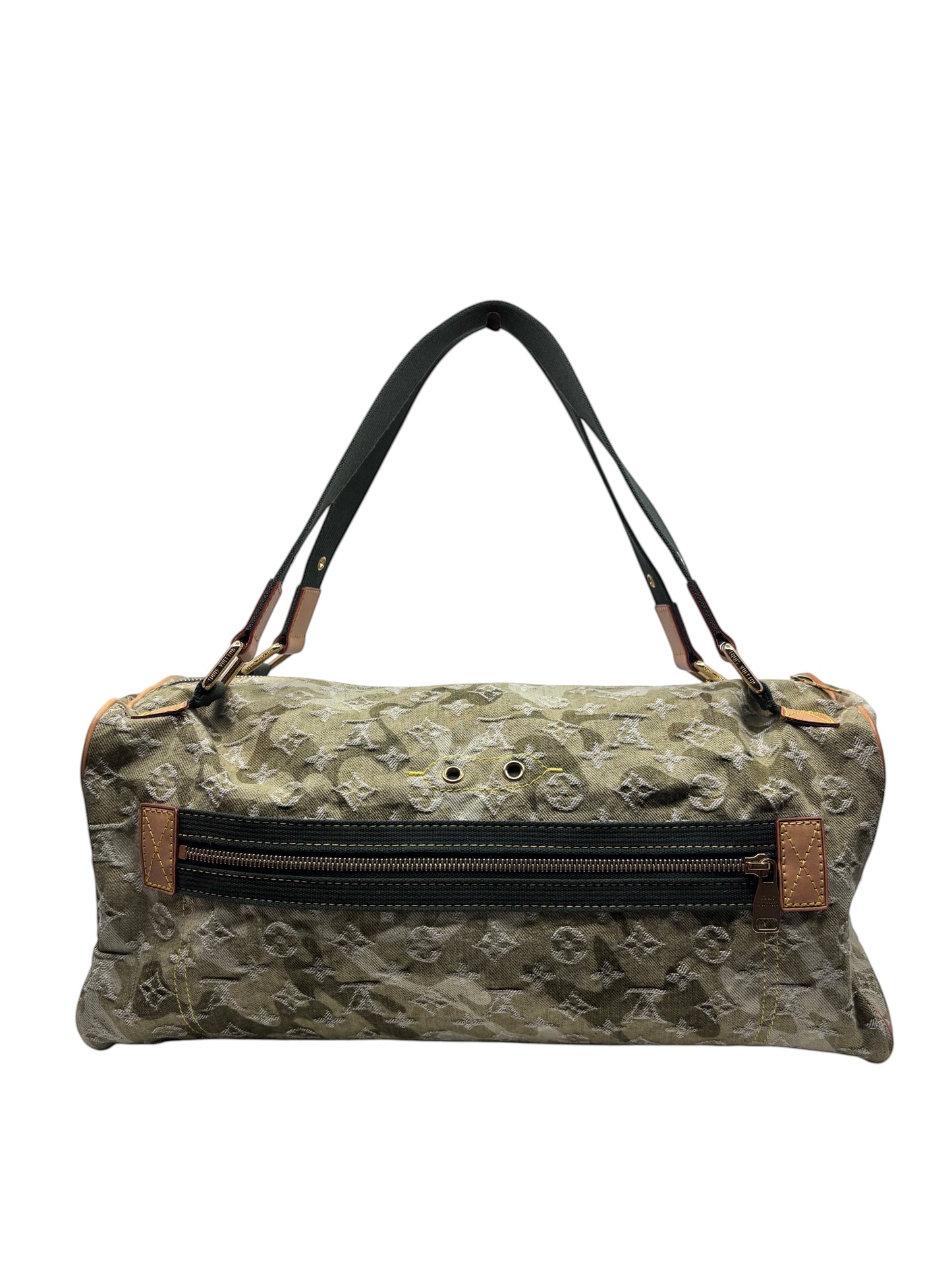 Posh Purse Co Louis Vuitton x Takashi Murakami Monogramouflage Lys bag in green camouflage canvas with leather trim