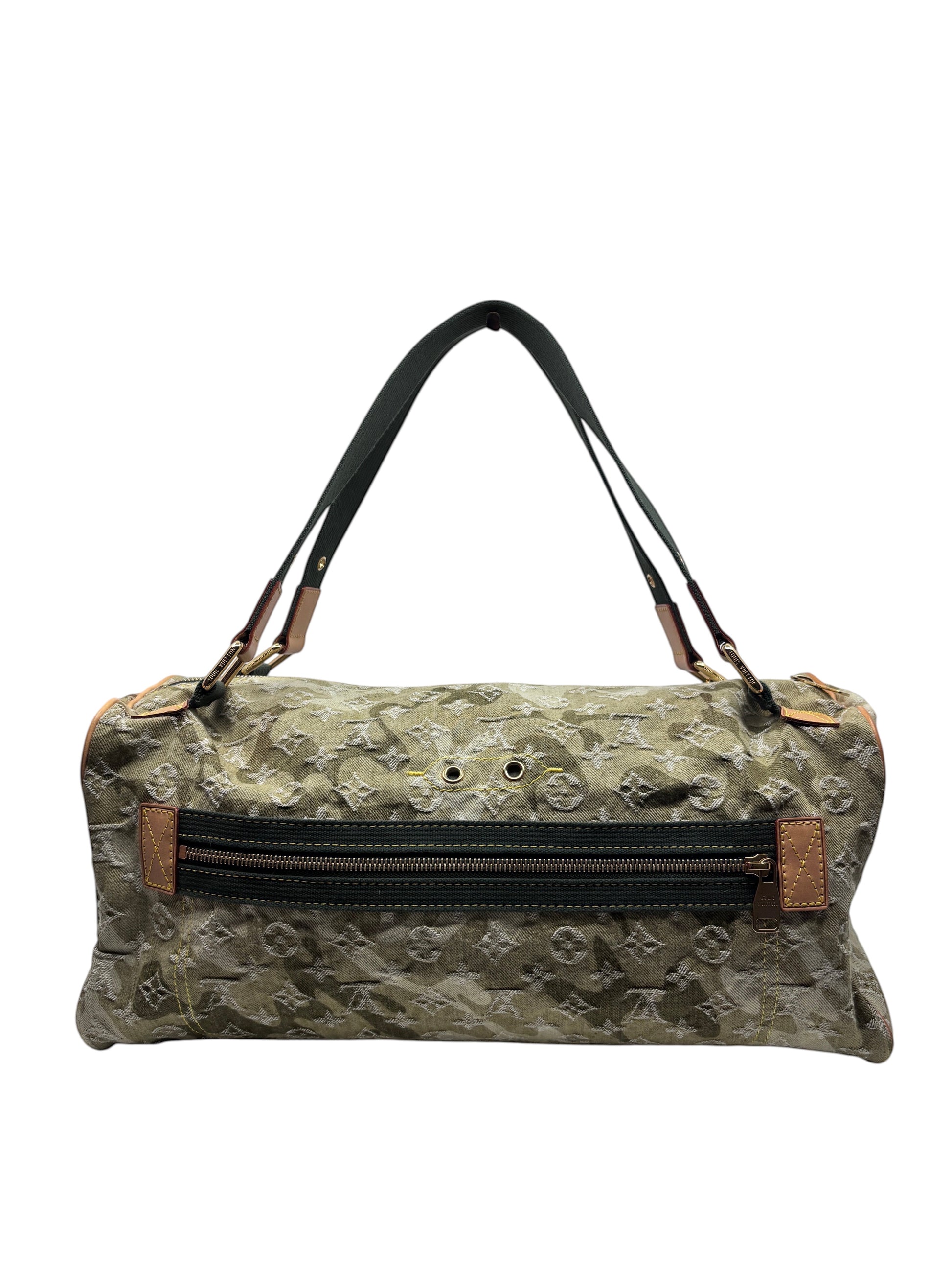 Posh Purse Co Louis Vuitton x Takashi Murakami Monogramouflage Lys bag in green camouflage canvas with leather trim