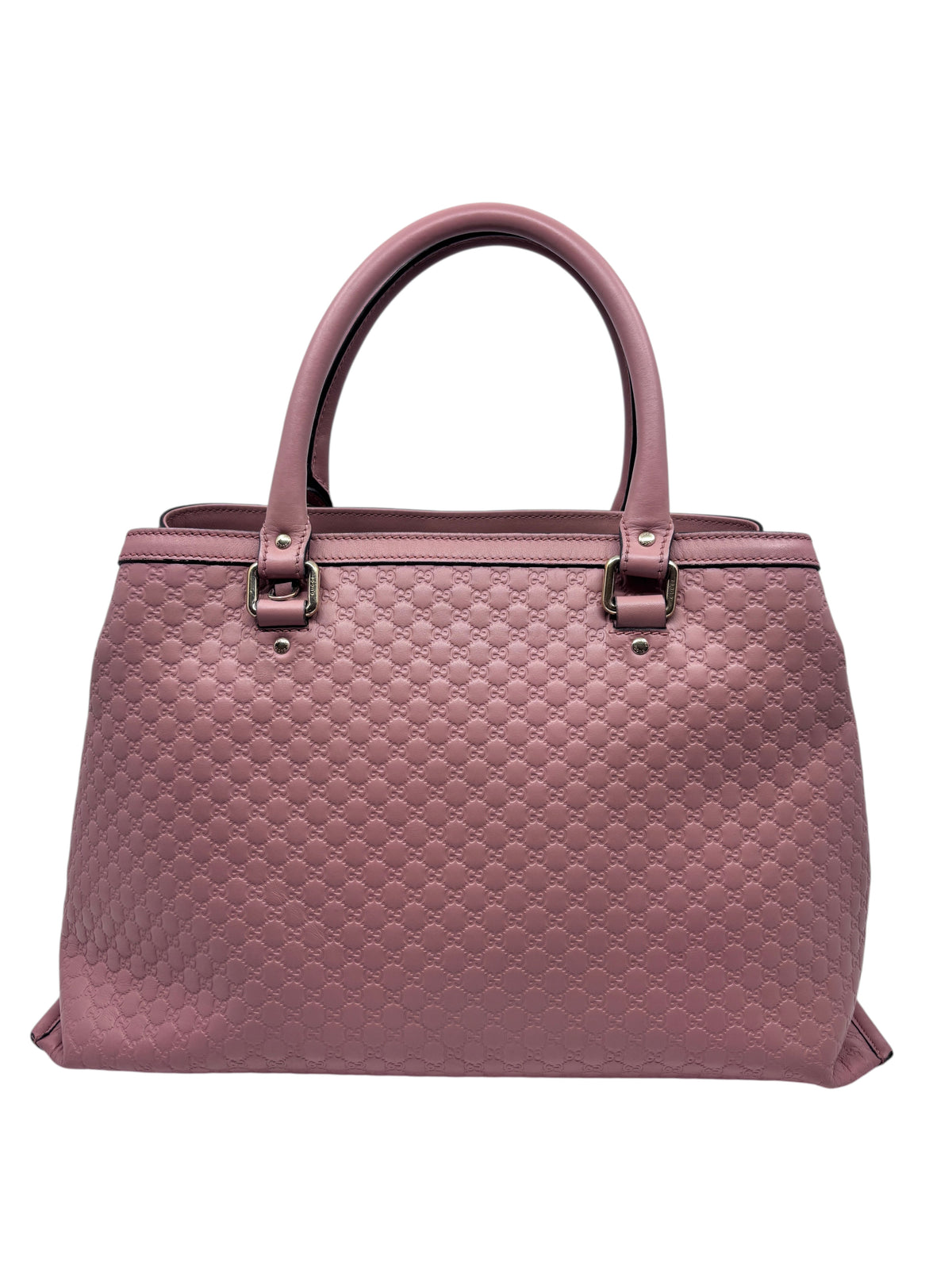 Posh Purse Co pink Gucci Micro Guccissima leather top handle bag with embossed monogram pattern