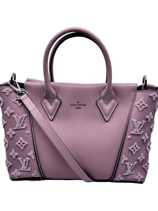Posh Purse Co. pink Louis Vuitton Monogram Veau Cachemire Tote W BB handbag with structured leather and monogram sides