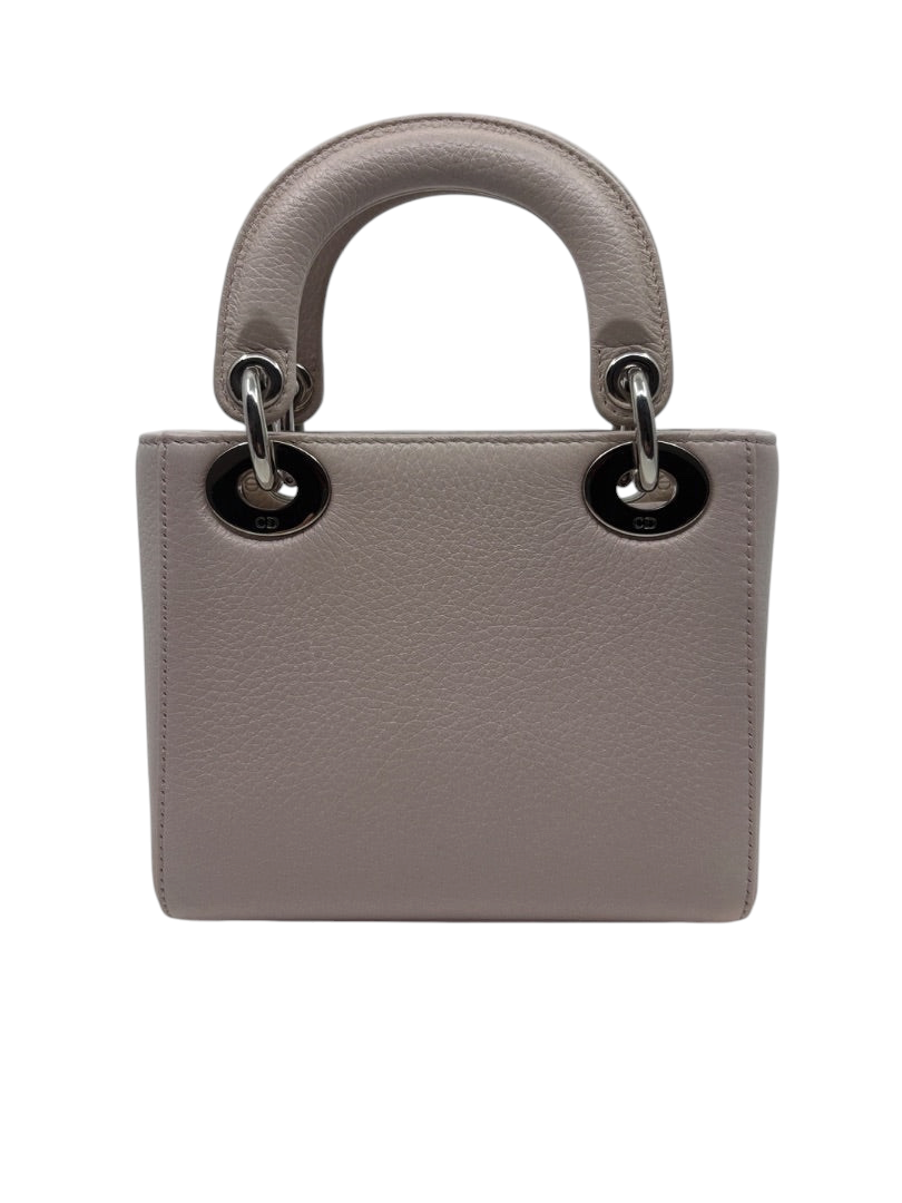 Posh Purse Co. preloved pink Mini Lady Dior handbag with structured leather and silver-tone hardware.