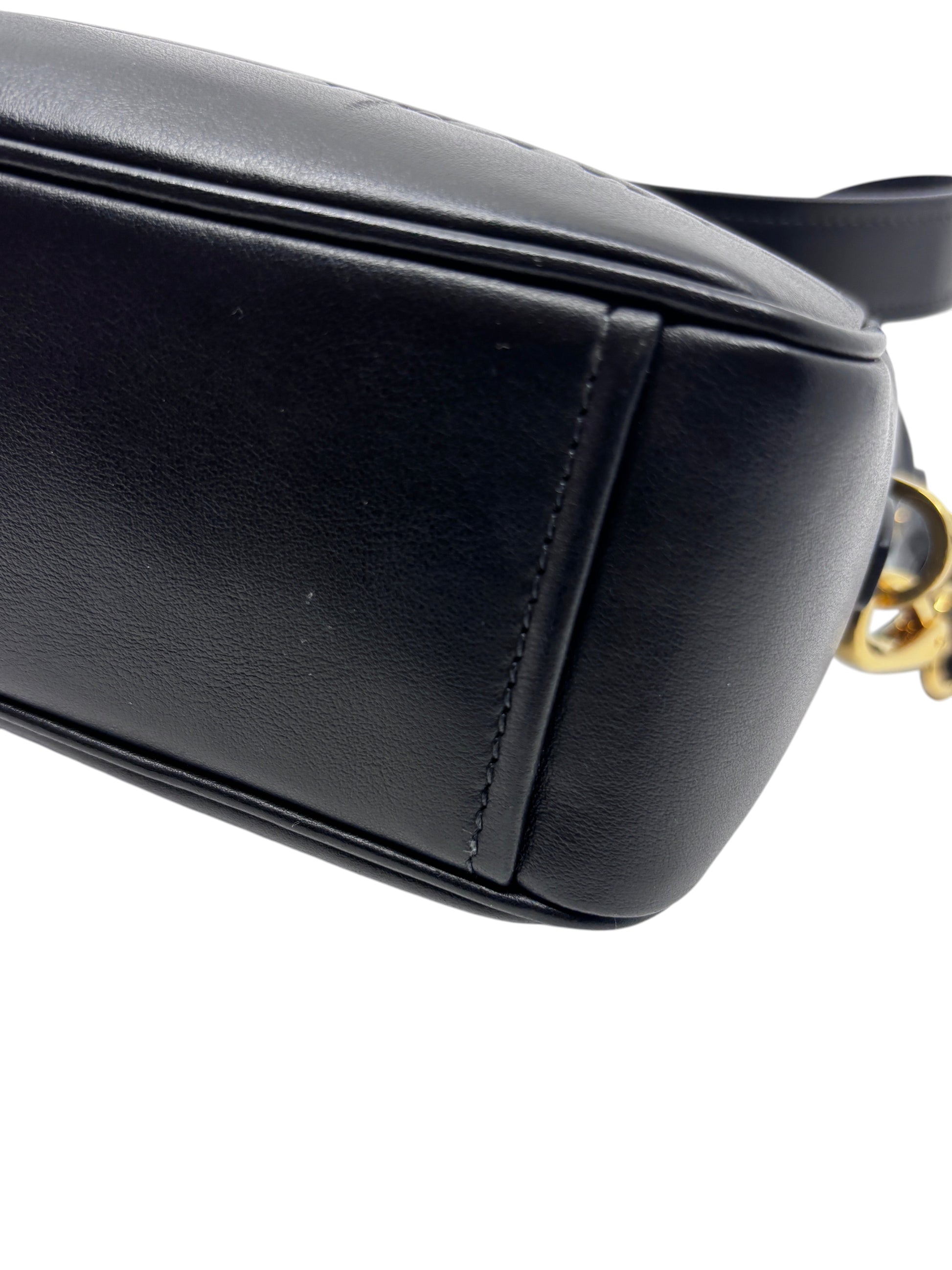 Posh Purse Co Prada Mirage camera bag in black leather with gold-tone hardware detail