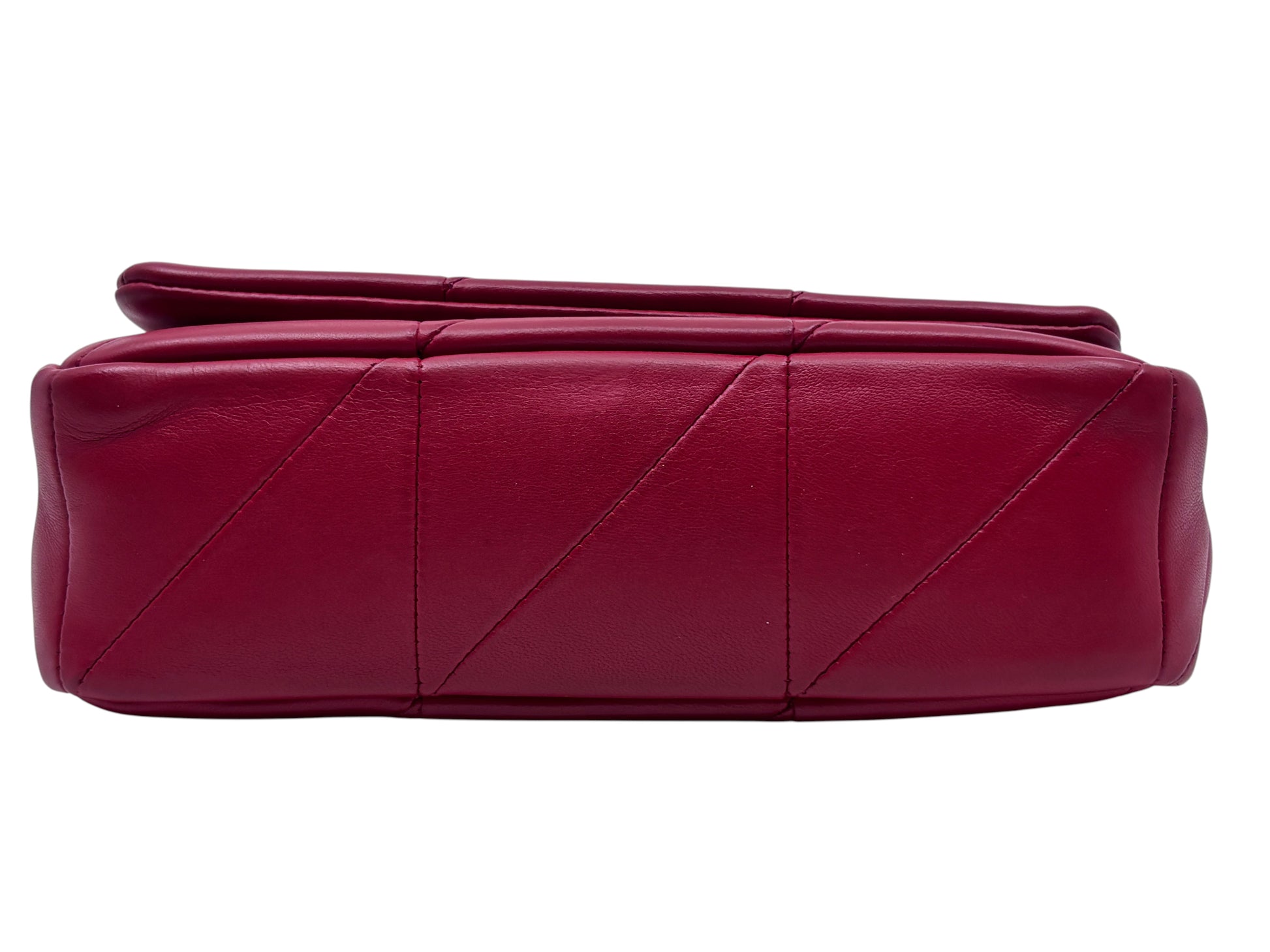 Posh Purse Co. red Saint Laurent Jamie crossbody bag featuring quilted leather and a structured rectangular base
