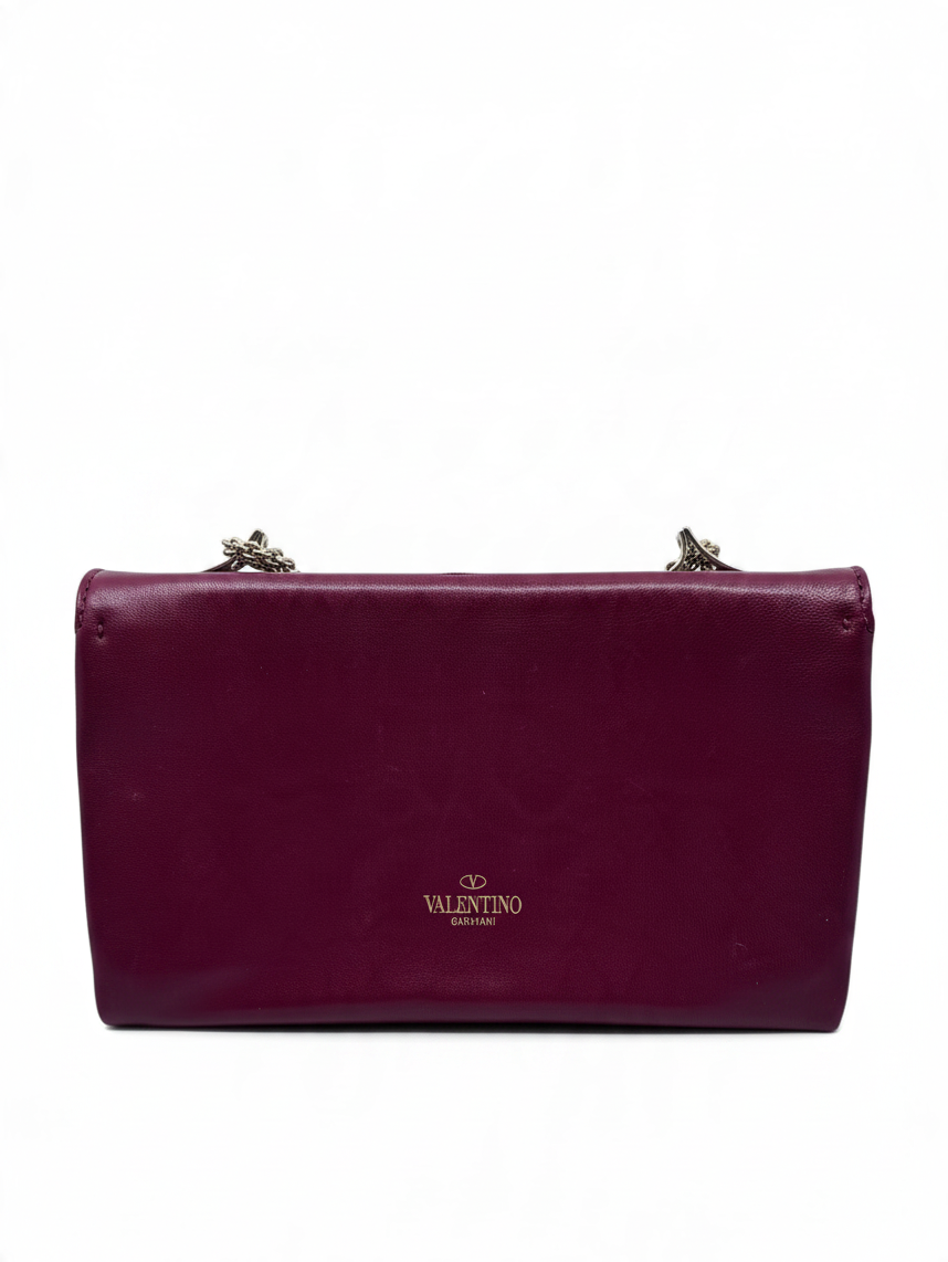 Posh Purse Co. preloved red Valentino Garavani convertible crossbody bag and clutch with gold hardware