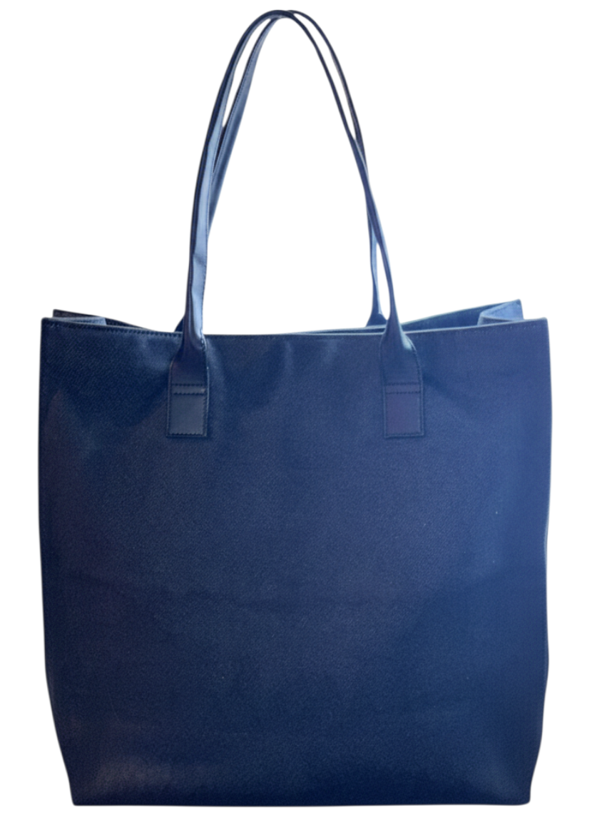 Posh Purse Co. authentic vintage black Gucci shopper tote bag with slim shoulder straps and spacious design.
