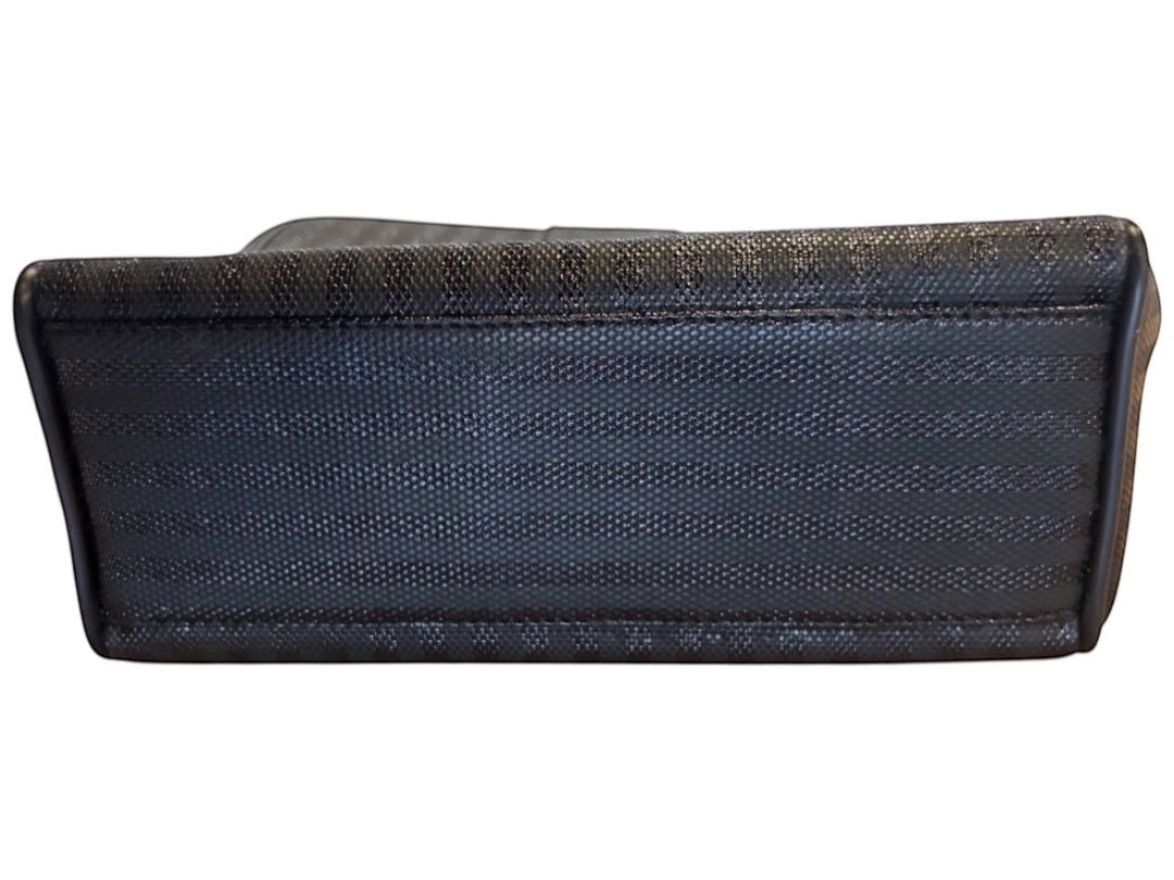 Posh Purse Co. vintage black Fendi crossbody bag with signature pattern and leather trim.