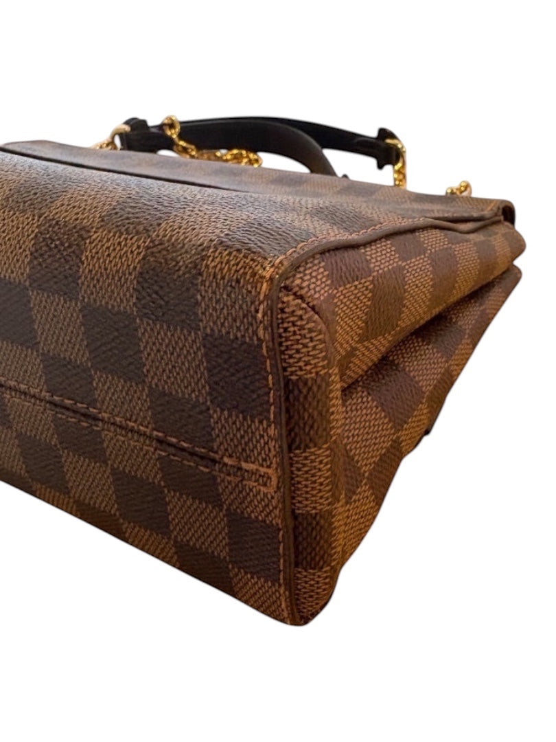Posh Purse Co. Louis Vuitton Vavin bag in brown damier canvas with gold hardware and leather trim.